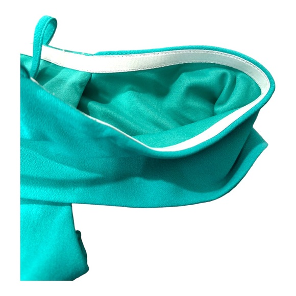 NWT Bebe Women's Cascade Ruffle Flounce AQUA Dress Size 12 - Picture 7 of 10